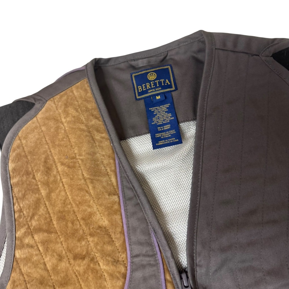 Beretta Silver Pigeon Shooting Vest Womans Medium Grey Tan Right Hand Recoil Pad - Picture 2 of 11